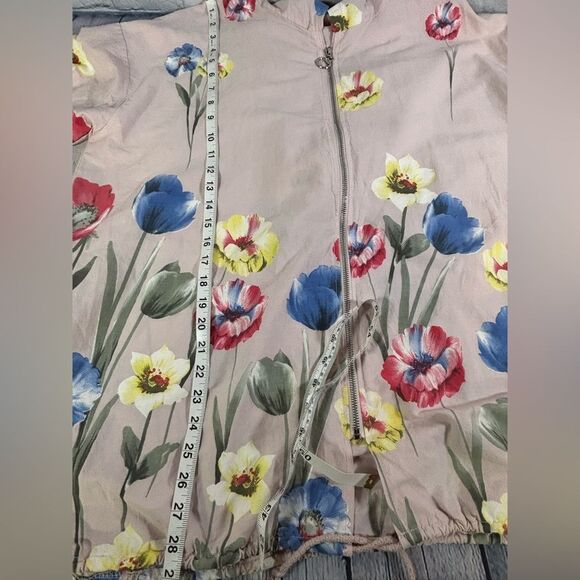 NWT Eternelle Italy Pale Pink Lightweight Hooded Floral Lagenlook Jacket L - Picture 11 of 11